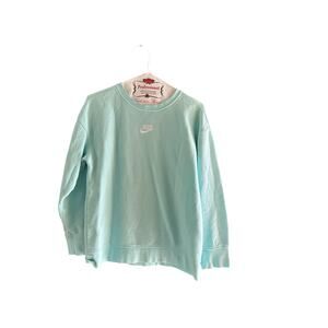 Vintage Nike Pullover Sweater Spell Out Center Swoosh Y2K Crew Neck Blue Size L